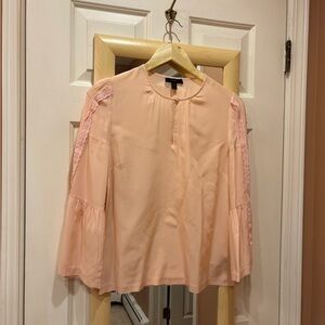 J. Crew Light Pink Blouse with Lace Accents